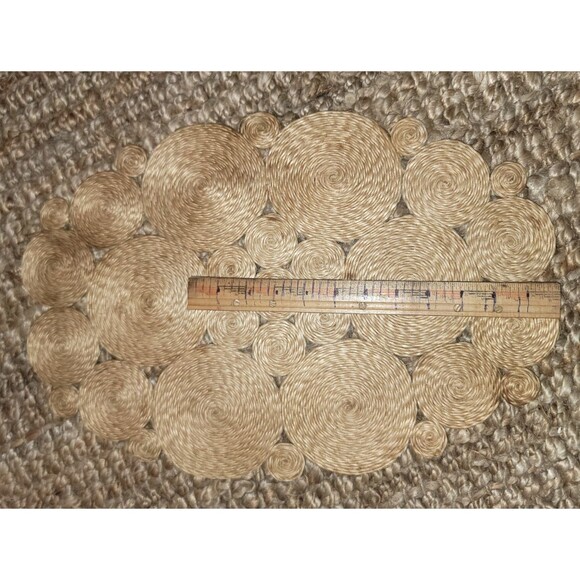 VTG Handmade Philippines Abaca Woven Hemp Mat 18" Trivet Table Protector MCM - Picture 6 of 14